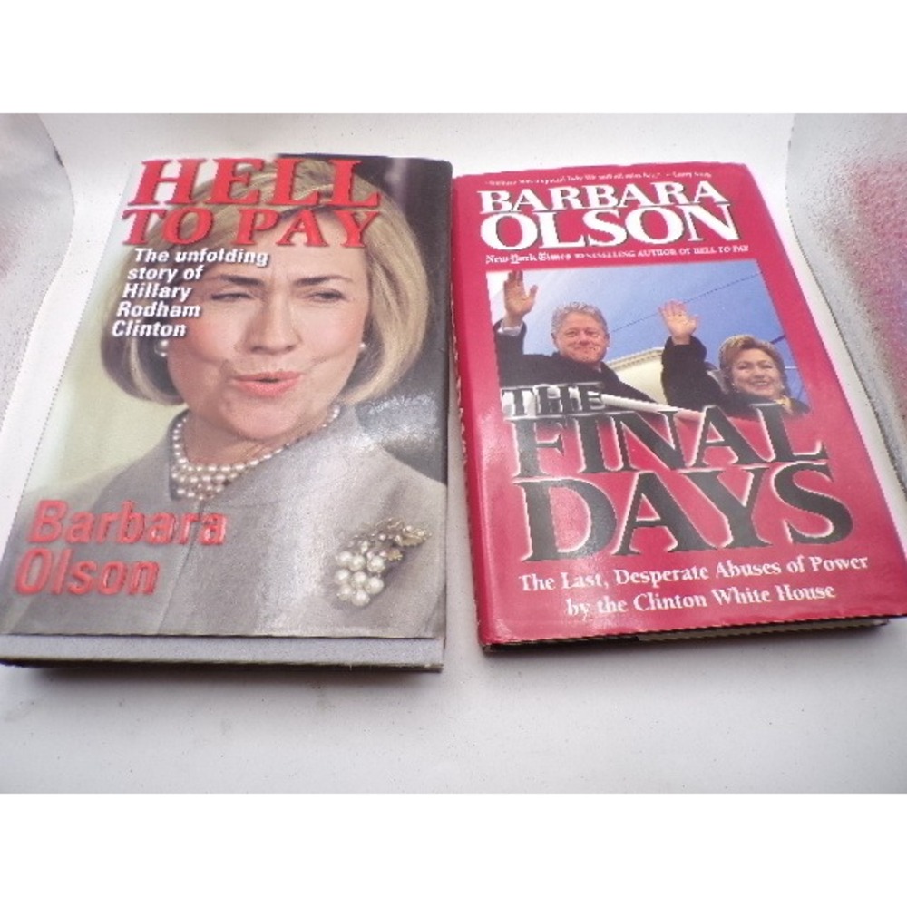 Barbara Olson Clinton Book Lot Hell to Pay & The Final Days Hardcover 1st Ed
